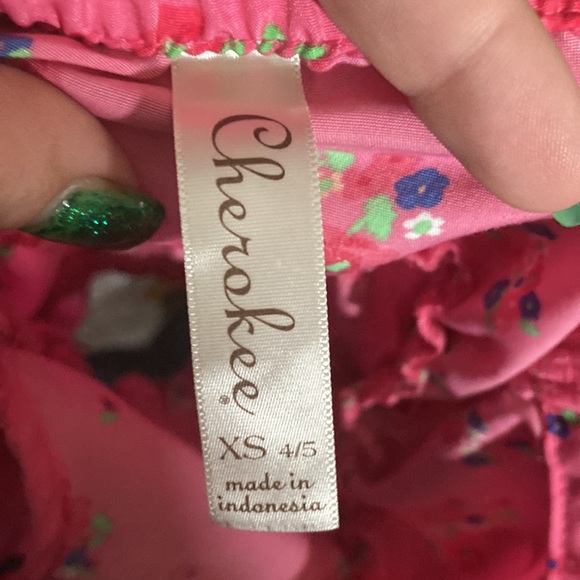 Cherokee extra small 4/5 pink with different color, flower pattern girl shirt - Picture 3 of 3